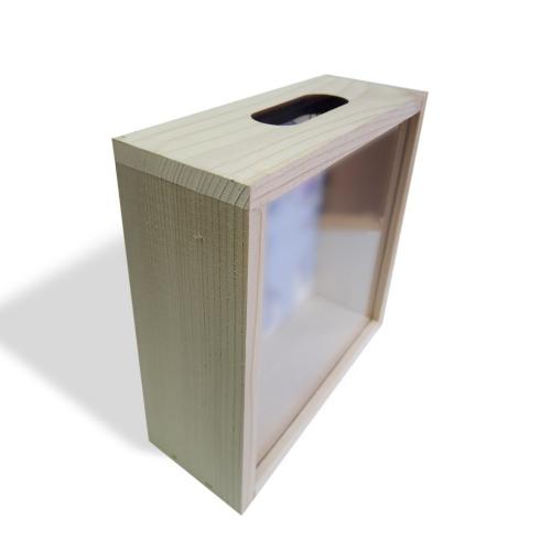 Camlı Ahşap Kumbara Atatürk İlelebet Cumhuriyet - Ham Ahşap - Halkkita