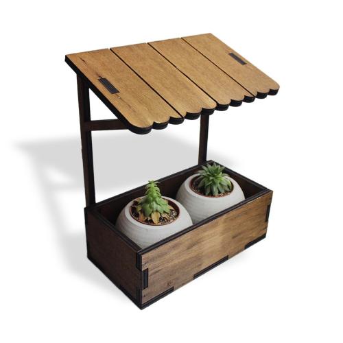 Çatılı Dekoratif 2'li Beton Saksı Standı - Halkkitabevi