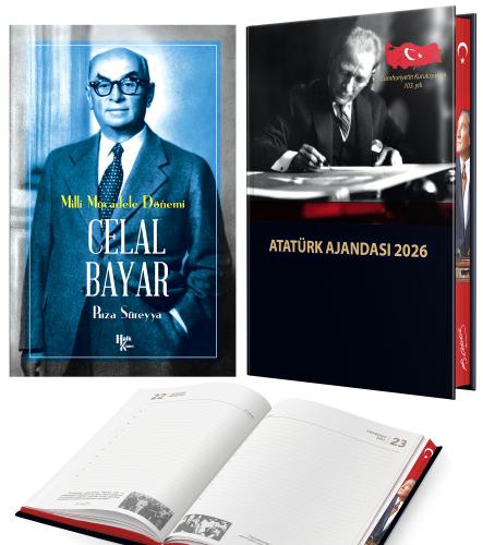 Celal Bayar - Rıza Süreyya ve 2026 Atatürk Ciltli Ajanda - Halkkitabev