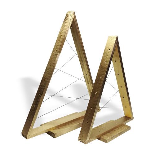 Cristin 2'li Dekoratif Ahşap Çam Ağacı "Altın Renk" - Halkkitabevi