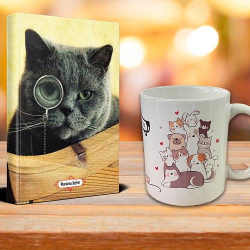 Dedektif Kedi Ajanda Mutlu Kediler Kupa Seti - Halkkitabevi