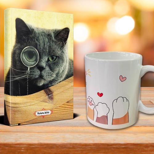 Dedektif Kedi Ajanda Sevimli Patiler Kupa Seti - Halkkitabevi