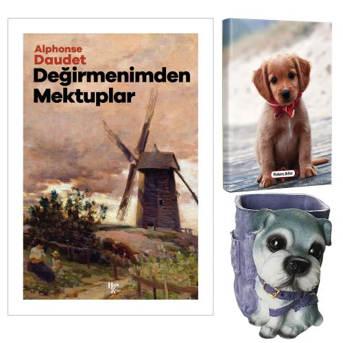 Değirmenimden Mektuplar - Alphonse Daudet ve Dekoratif Köpek Kalemlik - Masum Köpek Planlama Defteri