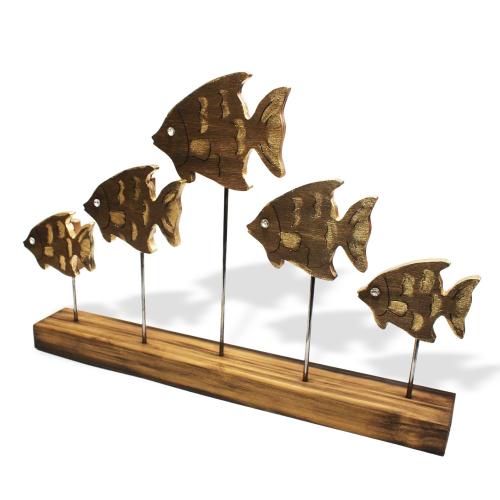 Dekoratif Ahşap 5'li Balık - Halkkitabevi