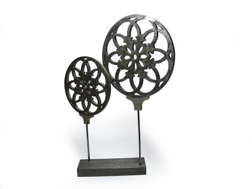 Gümüş Dekoratif Ahşap Masa Süsü - Halkkitabevi