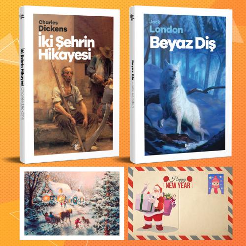 Dünya Klasikleri İkili Set - İki Şehrin Hikayesi - Beyaz Diş ve Kartpostal