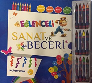 Eğlenceli Sanat ve Beceri Lacivert Kitap (5 Yaş - Kalemli) - Halkkitab