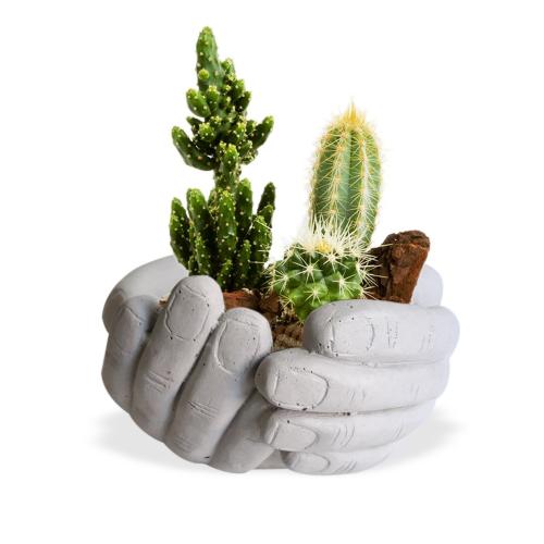 El Desenli Küçük Boy Beton Saksı - Halkkitabevi