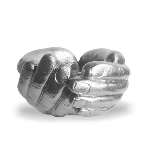 El Desenli Küçük Boy Beton Saksı Gümüş - Halkkitabevi