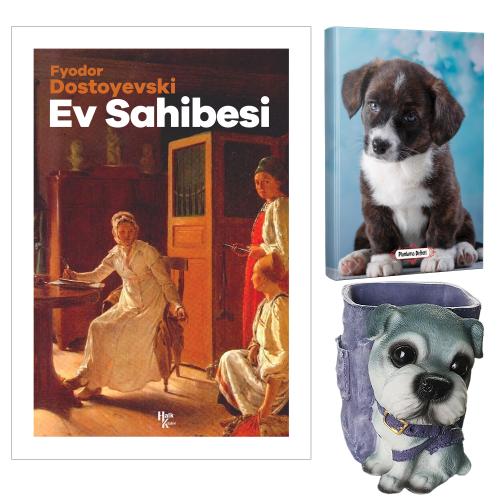 Ev Sahibesi - Fyodor Dostoyevski ve Dekoratif Köpek Kalemlik - Minik Arkadaş Planlama Defteri