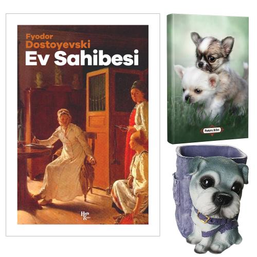 Ev Sahibesi - Fyodor Dostoyevski ve Dekoratif Köpek Kalemlik - Minik Dostlar Planlama Defteri