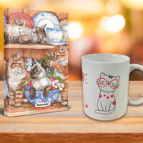Evin Kedileri Ajanda Sevimli Kedi Kupa Seti