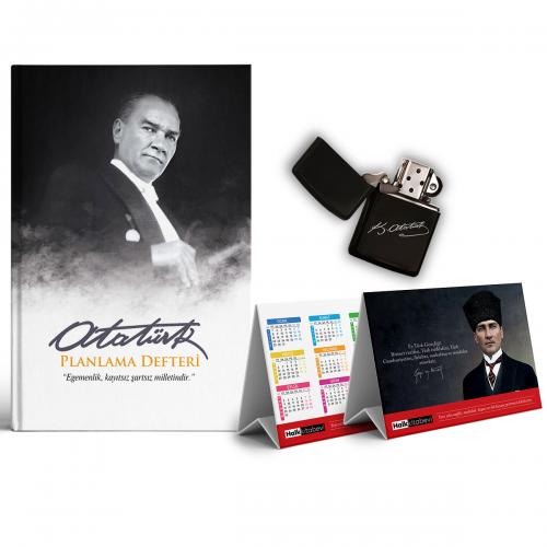 Gazipaşa Süresiz Planlama Defteri ve Benzinli Çakmak Piramit Takvim Seti