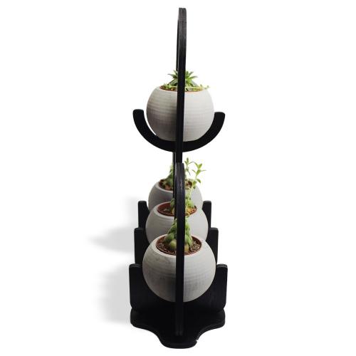 Hera 4'lü Beton Saksılı Ahşap Çiçeklik - Halkkitabevi