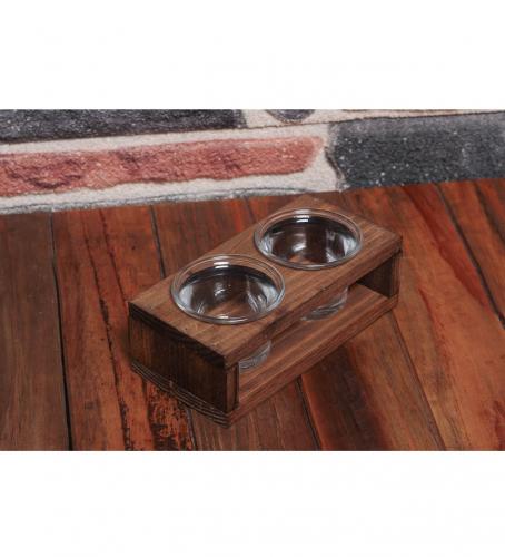 2'Li Ahşap T-Lıght Cam Mumluk - Halkkitabevi