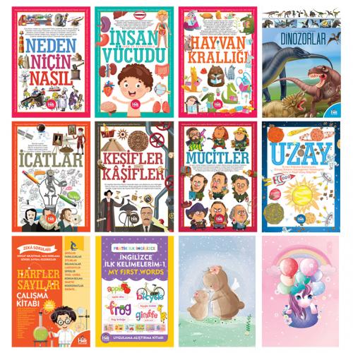 İlk Bilgilerim Kütüphanesi 10 Kitap ve 2 Defter