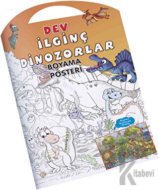 İlginç Dinozorlar Dev Boyama Posteri - Halkkitabevi