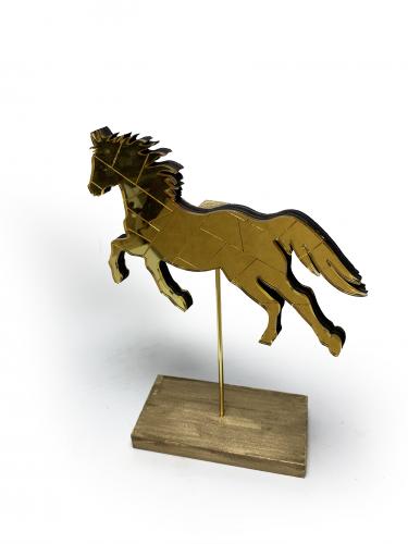 Ayaklı Bakır Rengi Aynalı Koşan At - Halkkitabevi