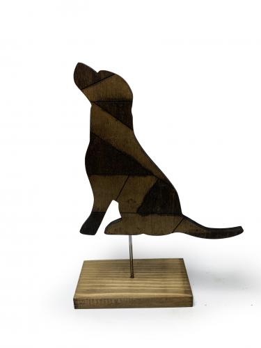 Ayaklı Ahşap Tonlamalı Köpek