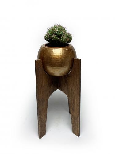 Akali Ahşap Ayaklı Beton Saksı Seri 3