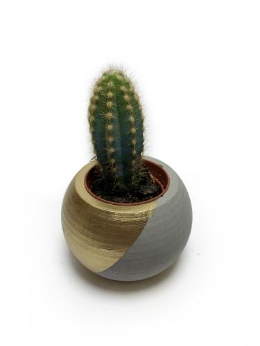 Çift Renkli Beton Küre Saksı - Halkkitabevi