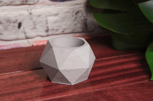 HK Dekor Üçgen Küre Beton Saksı - Halkkitabevi