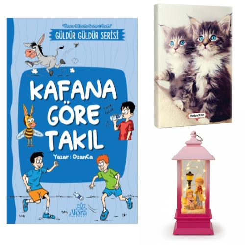 Kafana Göre Takıl - Maviş Kediler Planlama Defteri ve Melodi ve Huzur Fener Tipi Işıklı Kar Küresi
