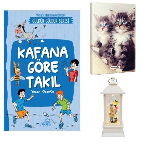 Kafana Göre Takıl - Maviş Kediler Planlama Defteri ve Sokak Lambalı Aşk Fener Tipi Işıklı Kar Küresi