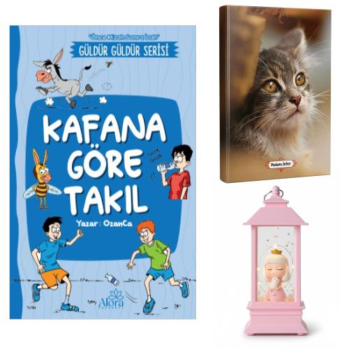 Kafana Göre Takıl - Minik Kedi Planlama Defteri ve Kedili Prenses Fener Tipi Işıklı Kar Küresi