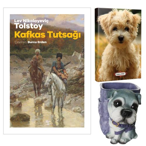 Kafkas Tutsağı - Tolstoy ve Dekoratif Köpek Kalemlik - Neşeli Yüz Planlama Defteri