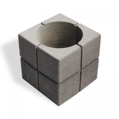 Kare Artı Beton Saksı - Halkkitabevi