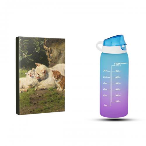 Kedi Ailesi Defter ve 1 LT Motivasyon Matara Seti - Halkkitabevi