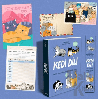 Kedi Dili - Kartpostal - Aşı ve İlaç Kartı - Ayraç - Halkkitabevi