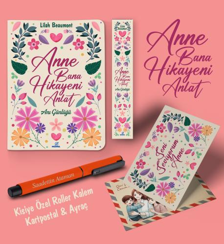 Kişiye Özel Anne Bana Hikayeni Anlat Ayraç Kartpostal Kalem - Turuncu