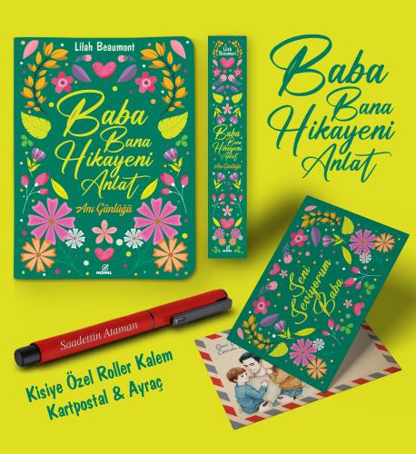 Kişiye Özel Baba Bana Hikayeni Anlat Ayraç Kartpostal Kalem - Kırmızı