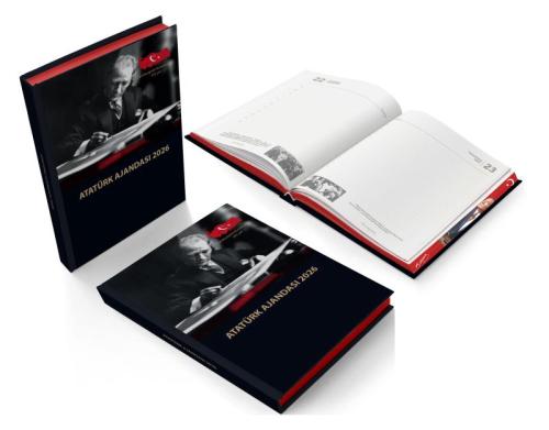 Kişiye Özel 2026 Atatürk Ciltli Ajanda ve Kulplu Termos Bardak - Halkk