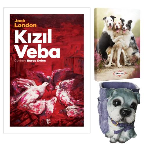 Kızıl Veba - Jack London ve Dekoratif Köpek Kalemlik - Neşeli Dostlar Planlama Defteri
