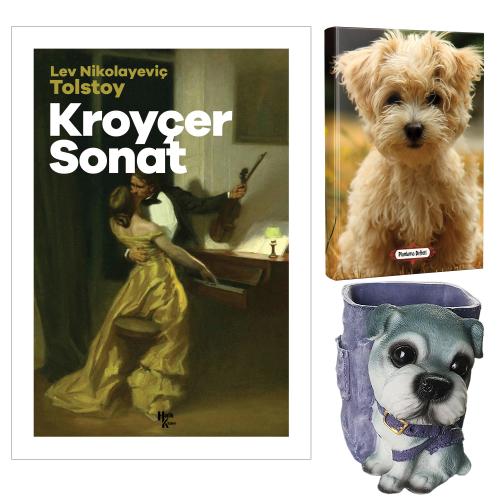 Kroyçer Sonat - Tolstoy ve Dekoratif Köpek Kalemlik - Neşeli Yüz Planlama Defteri