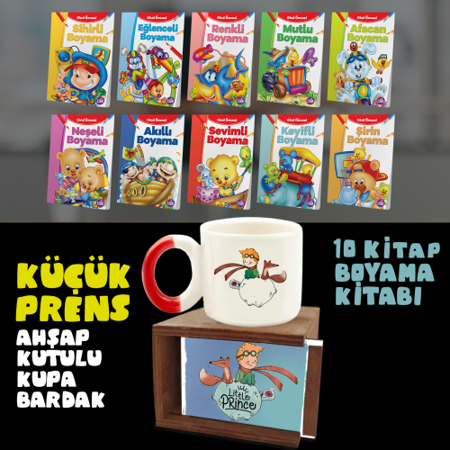 Küçük Prens Hediye Seti - Kutulu Fincan - Boyama Kitabı - Halkkitab