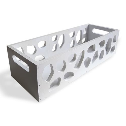 Leopar Desenli Ahşap Kasa, Beyaz