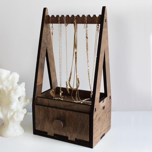 Lili Çekmeceli Ahşap Takı Standı Mini