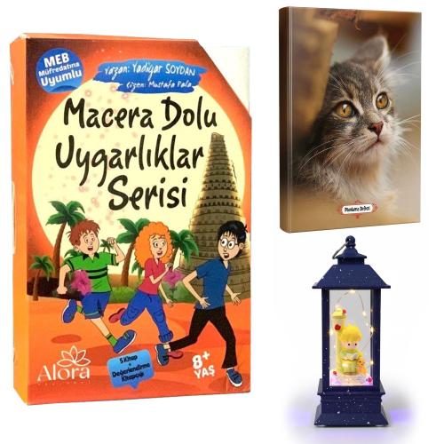 Macera Dolu Uygarlıklar 5 Kitap - Minik Kedi Planlama Defteri ve Küçük Prens Sokak Lambası Fener Tipi Işıklı Kar Küresi