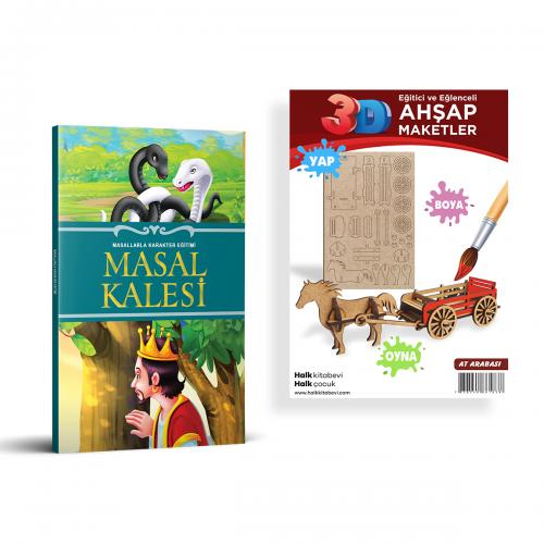 Masal Kalesi + At Arabası Ahşap Boyama