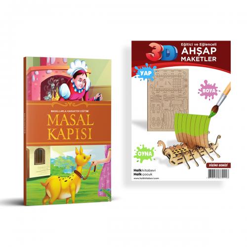 Masal Kapısı + Viking Gemisi Ahşap Boyama - Halkkitabevi