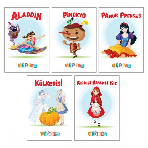 Masal Karakterleri 5'li 64 Sayfa 13,5 x19,5cm Okul Defteri - Halkkitab