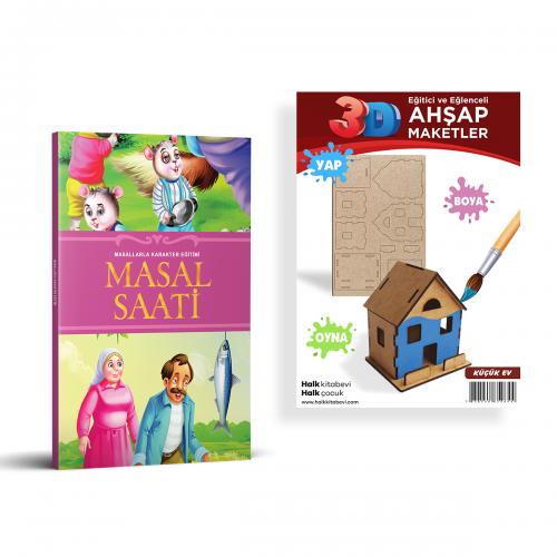 Masal Saati + Küçük Ev Ahşap Boyama - Halkkitabevi