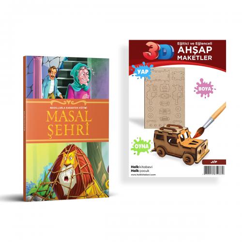 Masal Şehri + Jip Ahşap Boyama