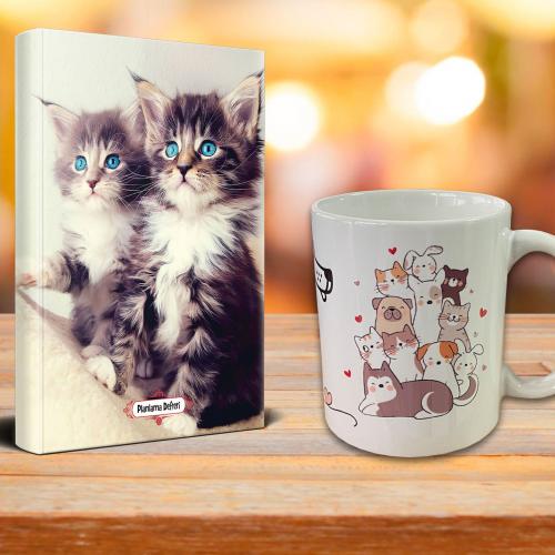 Maviş Kediler Ajanda Mutlu Kediler Kupa Seti - Halkkitabevi