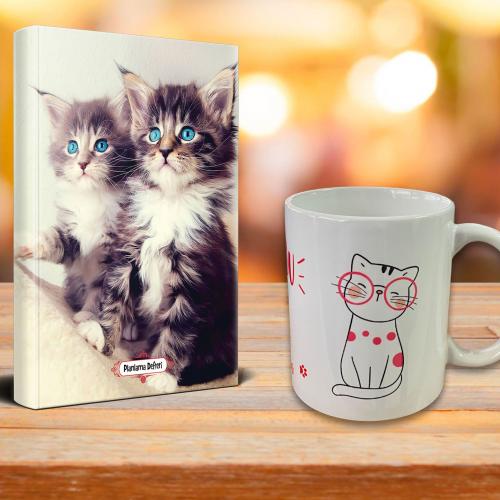 Maviş Kediler Ajanda Sevimli Kedi Kupa Seti - Halkkitabevi