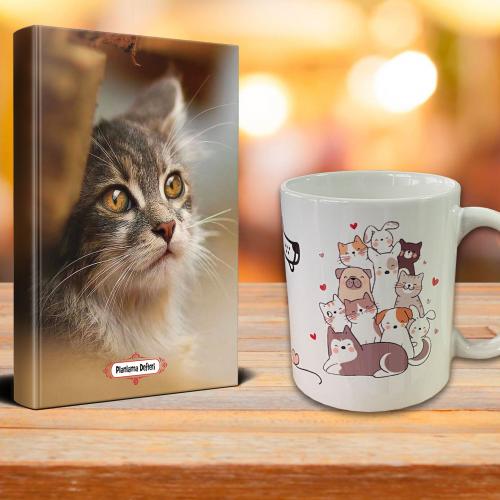 Minik Kedi Ajanda Mutlu Kediler Kupa Seti - Halkkitabevi